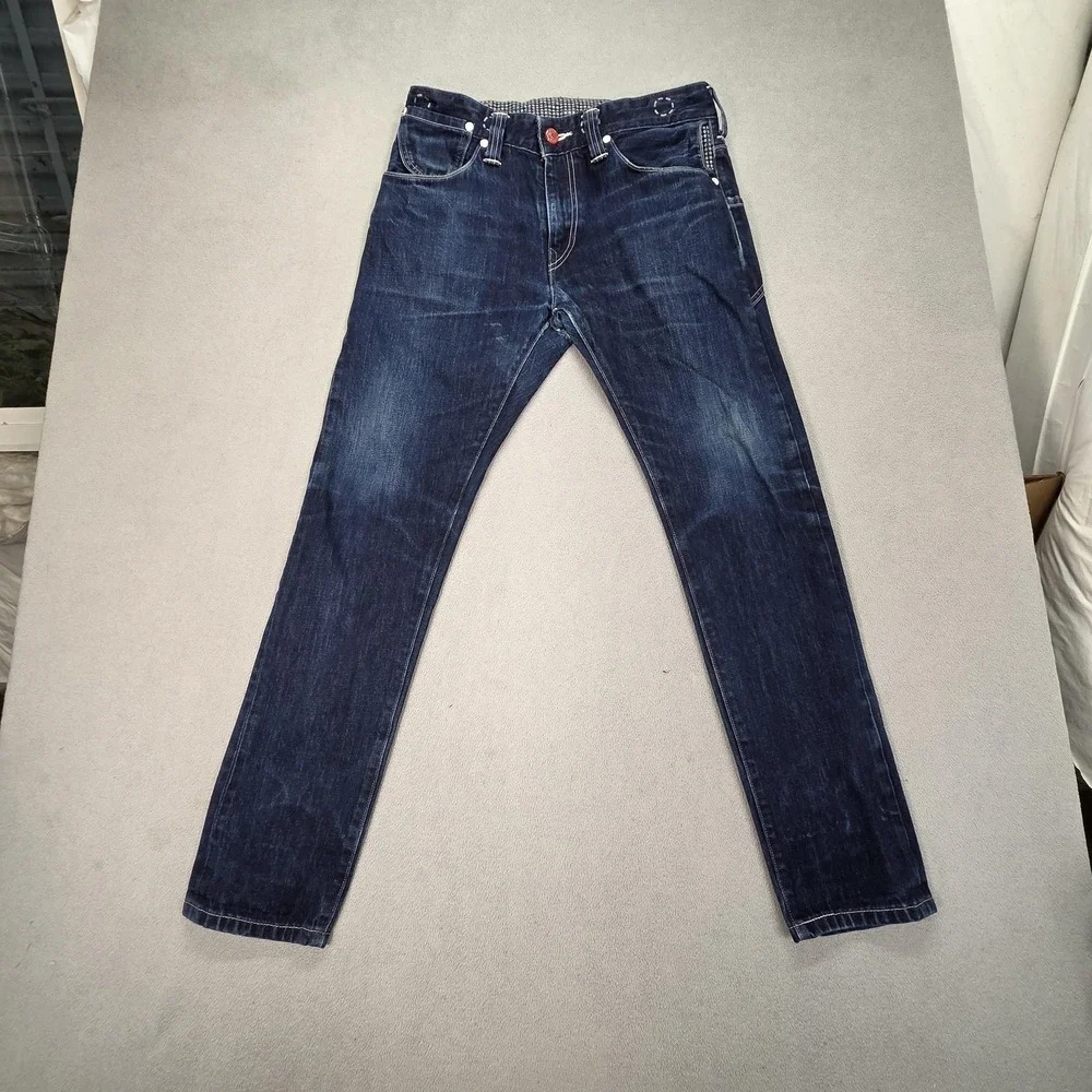 Levis Engineered Jeans Mens Blue Slim Tapered Buckle‎ Back Zip Fits 32x30